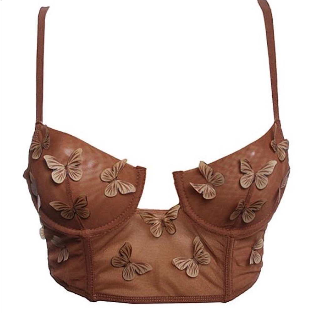 Mesh butterfly corset top
